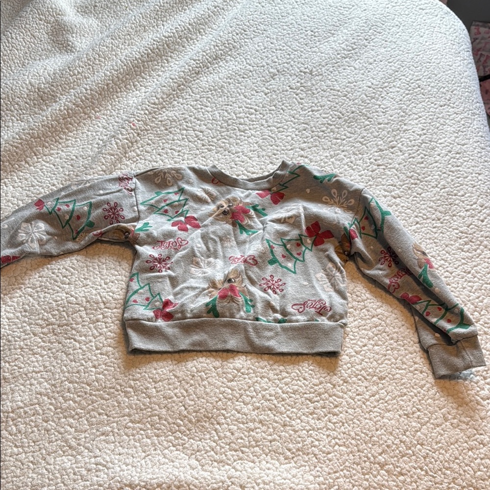 Girls Festive Gray Holiday Sweatshirt size 6x